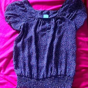 Mossimo size M 
Floral blouse off the shoulder 
Sheer